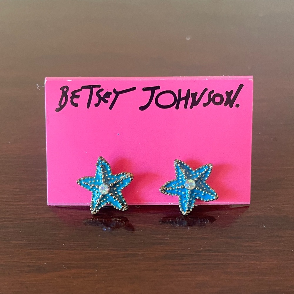Betsey Johnson Turquoise Starfish Studs